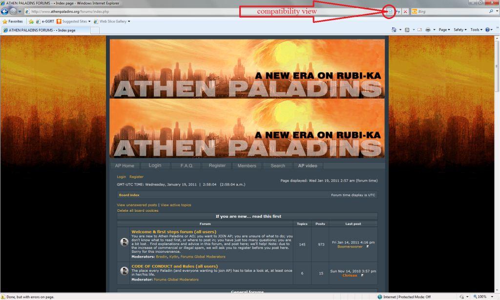 also on the web address bar
